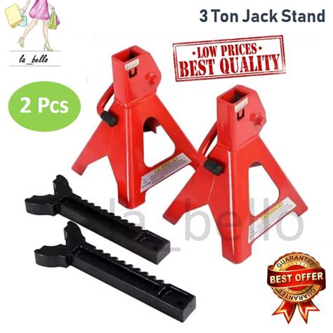 Chain shake to lift max load. 2 PCS PREMIUM STEEL 3 Ton Jack Stand Car Heavy Duty ...