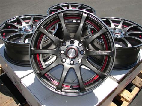 Gunmetal Gray And Red Accent Rims Wheel Rims Rims Grey Car