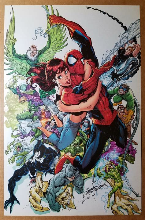 Amazing Spider Man 500 Mary Jane Villains Marvel Comics Poster J Scott