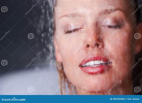 Closeup Portrait Of A Young Female Taking A Shower Closeup Portrait Of A Cute Young Woman