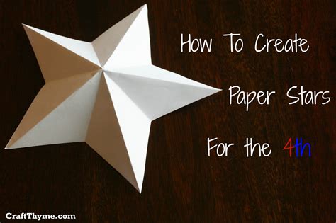 Paper Stars How To Make 5 Pointed 3 D Craft Thyme