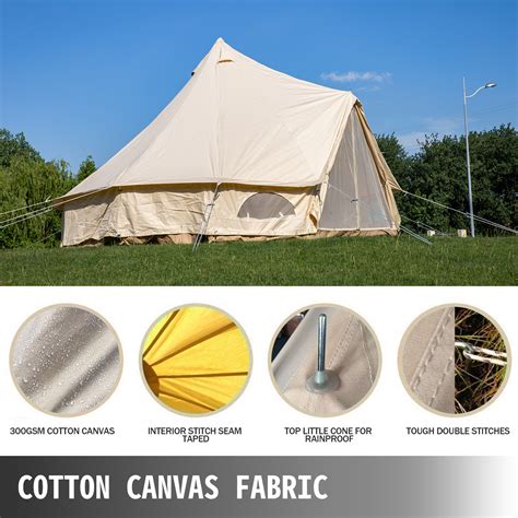 Vevor Camping Cotton Canvas Bell Tent 3m4m5m6m Waterproof Yurt