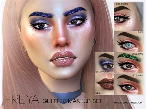 Sims 4 Ccs The Best Glittery Makeup Set By Pralinesims