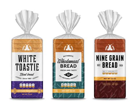 Premium Vector Bread Packaging And Vertical Label Design