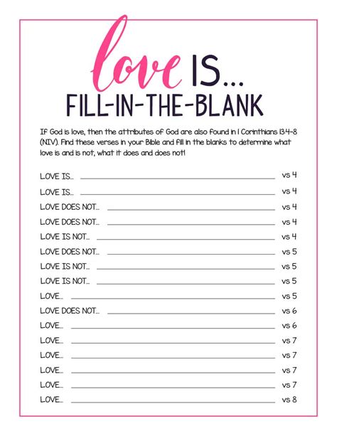 Love Bible Study For Kids Loving God And Others Printable