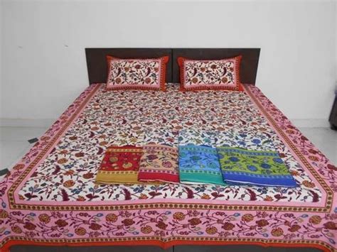 Touch Feel Cotton Floral Printed Double Bed Sheet Machine Wash Size 90 Inch X 108 Inch At Rs