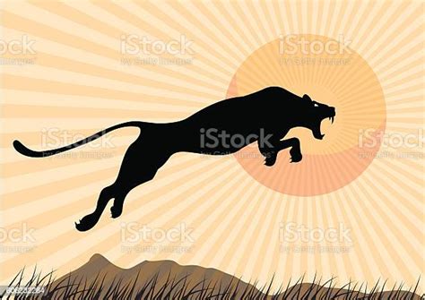 Silhouette Gepard Panther Grafische Vektor Stock Vektor Art Und Mehr