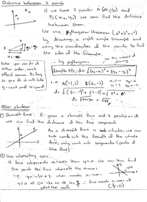 Coordinate Geometry Distance Between Two Points Alevelmathematicsnotes