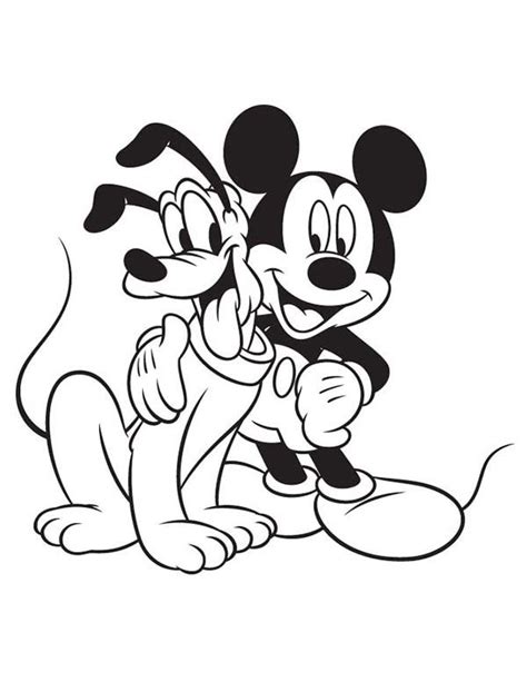 The little black comics mouse called mickey lives adventures in the company of his pluto dog, his friend goofy and his chieftain minnie. Mickey Mouse and Pluto are Best Friend Coloring Page ...