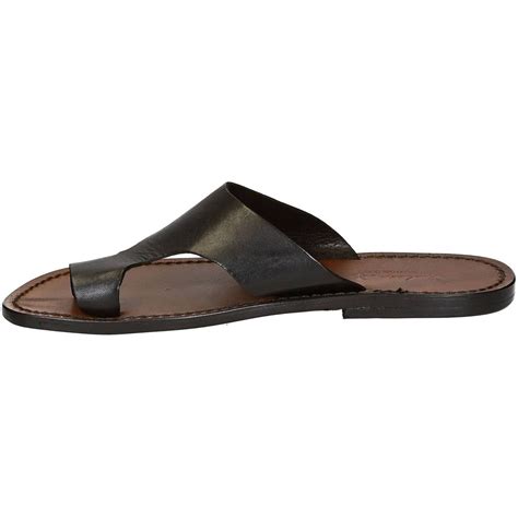 brown leather thong sandals for men handmade in italy the leather craftsmen