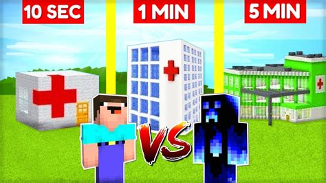 Noob Vs Pro StavÍ Nemocnice Za 10 Sec 1 Min 5 Min V Minecraftu