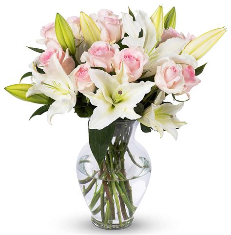 White Lilies With Pink Roses Withlovenregards