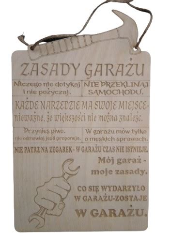 Zasady Gara U Du A Tabliczka Drewniana Grafika Cena