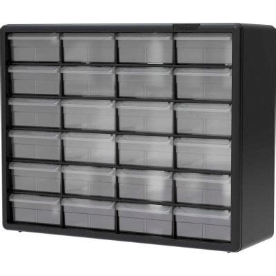 These cabinet drawer monorails may have cracks in the plastic down the middle portion of the rail. Cabinets | Drawer | Akro-Mils Plastic Drawer Parts Cabinet 10124 - 20"W x 6-3/8"D x 15-13/16"H ...