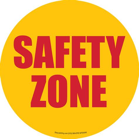 Safety Zone Floor Sign Stop