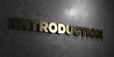Introduction - Gold Text On Black Background - 3D Rendered Royalty Free ...