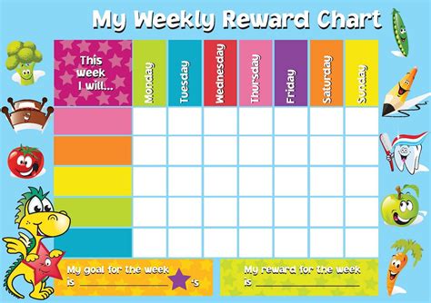 Printable Reward Chart Template Reward Chart Kids Reward Chart