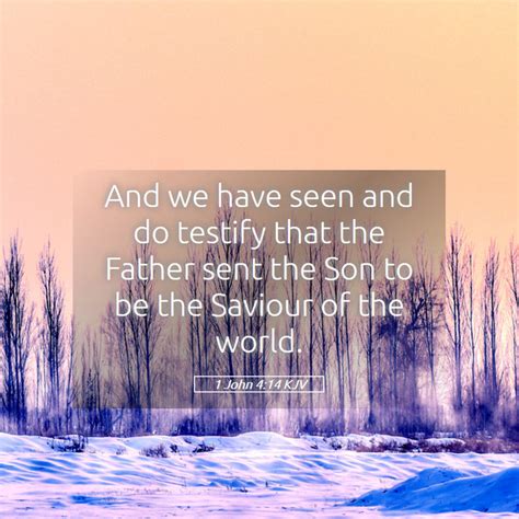 1 John 414 Kjv And We Have Seen And Do Testify That The Father