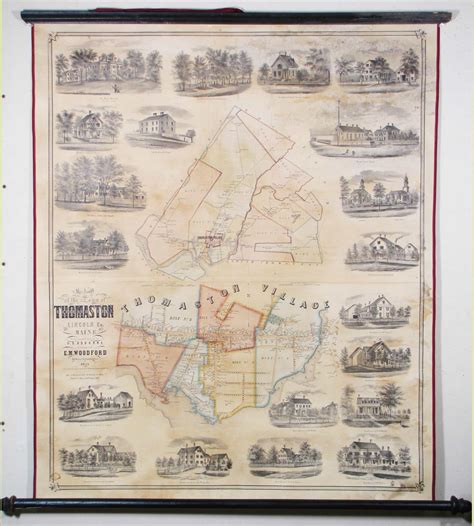 A Rare And Lovely Map Of Thomaston Maine Rare And Antique Maps