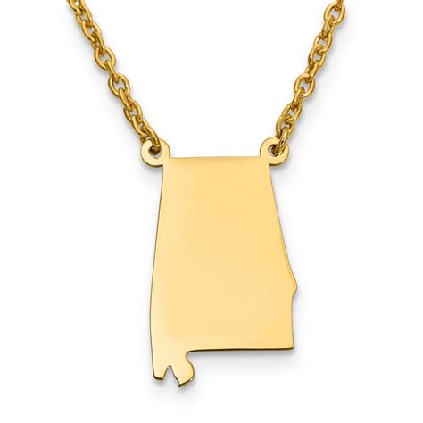 Alabama State Necklace Gold Plated Precious Accents Ltd