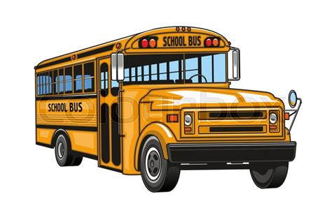 School Bus Cartoon Vector Isolated Stock Vector Colourbox