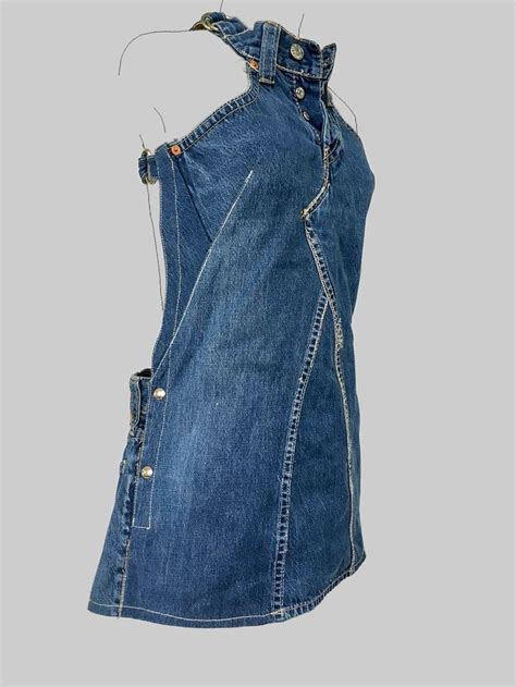 Jeans Dress Dokjurk Loose Fit A Line Shape Made Etsy Nederland