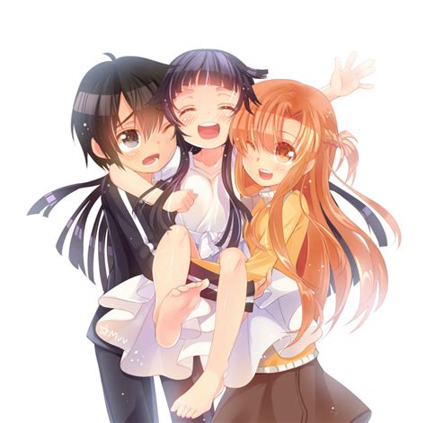 safebooru 2girls d d asuna sao barefoot black eyes black hair blush breasts brown eyes