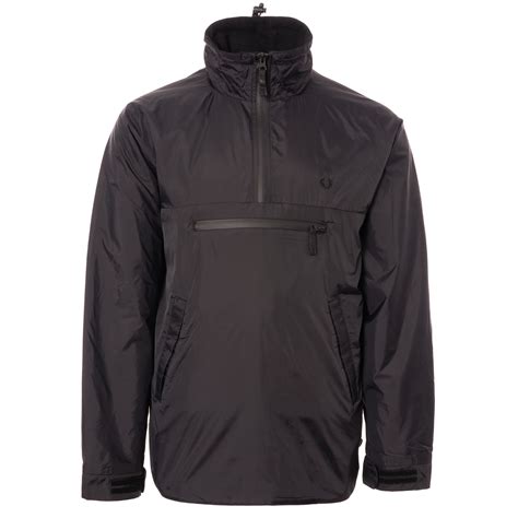 fred perry half zip utility jacket black j4515