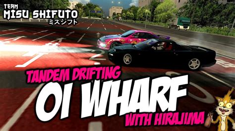 Tandem Drifting Oi Wharf Night Chasing Hirajima Assetto Corsa