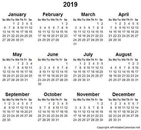 Printable Calendar 2019 2019 Calendar Printable 2018 Download 2017