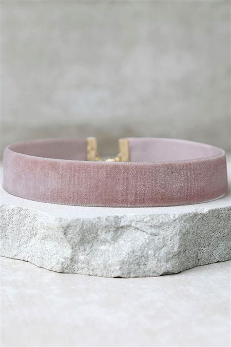 Chic Blush Pink Choker Velvet Choker 1100 Lulus