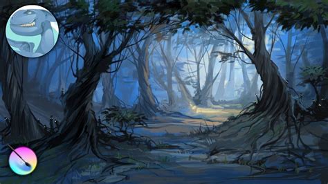 Dark Forest Krita Digital Painting Time Lapse Video Digital