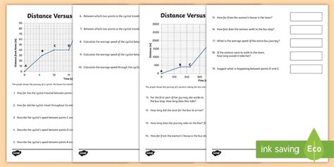 Distance Time Graph Worksheet Measurement And Data