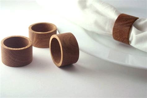 Oak Wood Napkin Rings Set Of 4 Napkin Rings Wedding Napkin Etsy