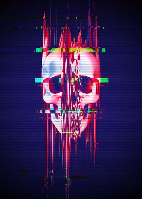 Glitch Skull Rafaël De Jongh Web Developer 3d Artist
