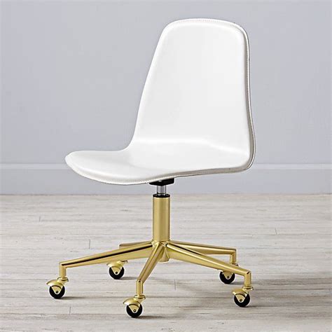 Class Act White And Gold Desk Chair The Land Of Nod White Desk Chair