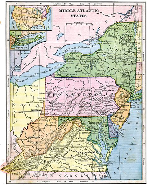 Map Of Middle Atlantic States Maping Resources