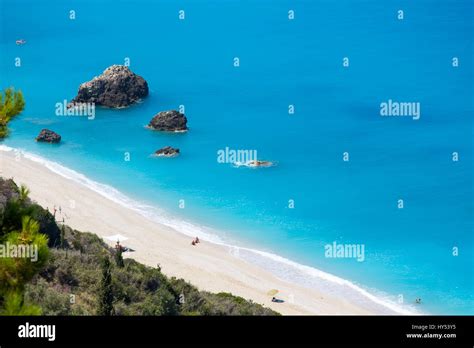 Megali Petra Beach On The Lefkada Island Greece Stock Photo Alamy