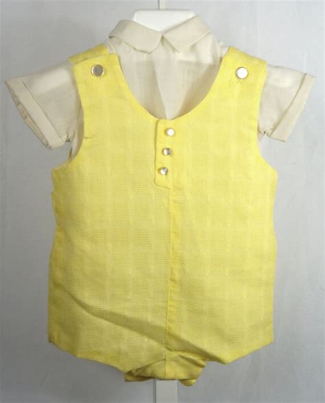 Vintage Boys Yellow Romper And White Shirt Size 24