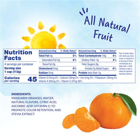Dole Mandarin Oranges Fruit Cup Nutrition Facts Home Alqu