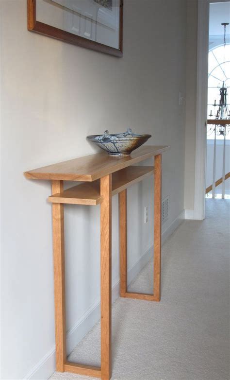 Hall Table Narrow Console Table With Shelf By Mokuzaifurniture Modern