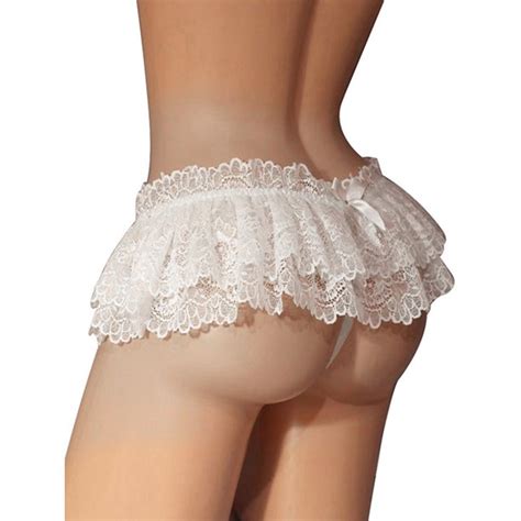 Julycc Women Sexy Frill Lace Ruffle Knicker Panty Underwear Thong G String Panties