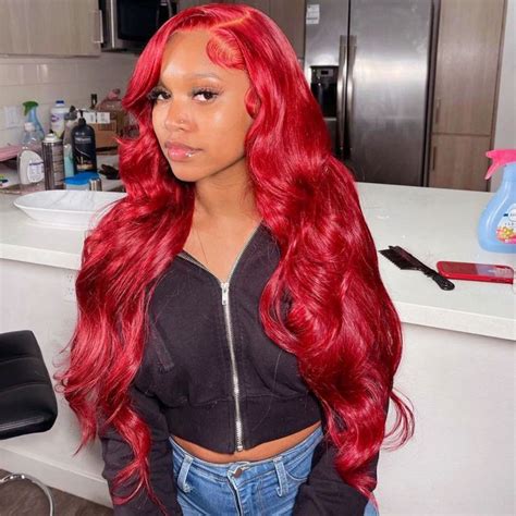 Real Virgin Human Hair Lace Front Wigs Red Color Body Wave Front Lace Wigs Human Hair Red