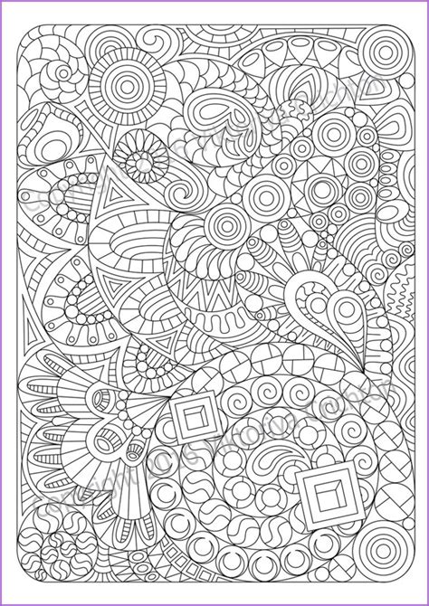 Zentangle Art Pattern Coloring Page 14 For Adult Zentangle Etsy