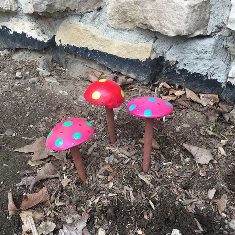 Mushroom Yard Decorationsthree Hand Crafted Ceramic Fairy Garden