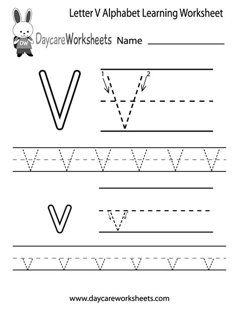 Letter V Tracing Sheet Alphabetworksheetsfreecom Letter V Worksheets