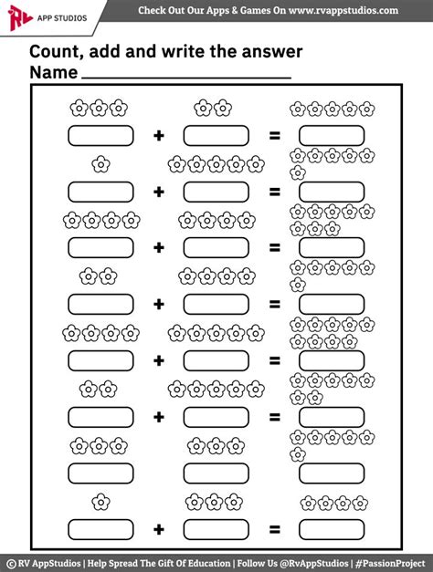Printable Addition Worksheets For Kindergarten
