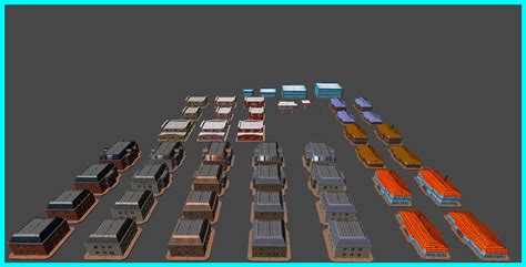 pack buildings toon 3d model