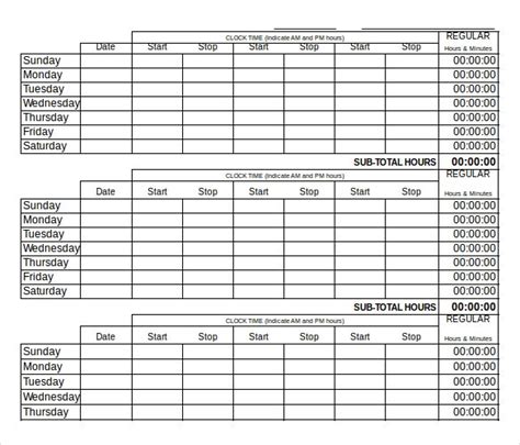 22 Daily Timesheet Templates Free Sample Example Format Download