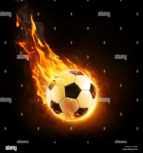 Burning Soccer Ball In Motion 3d Rendering Stock Photo Alamy